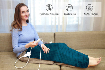 19" x 24" Weighted Neck&Shoulder Heating Pad, 2.5lbs with 12 Temperature Settings&Countdown Timer,Pain Relief for Neck/Shoulders/Menstrual Pain(Dark Gray)