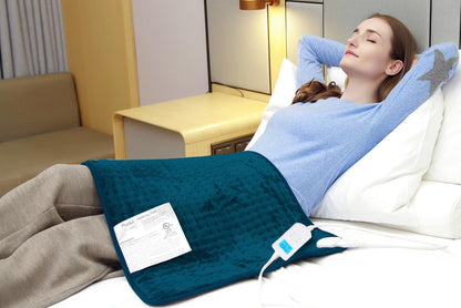 19" x 24" Weighted Neck&Shoulder Heating Pad, 2.5lbs with 12 Temperature Settings&Countdown Timer,Pain Relief for Neck/Shoulders/Menstrual Pain(Dark Gray)