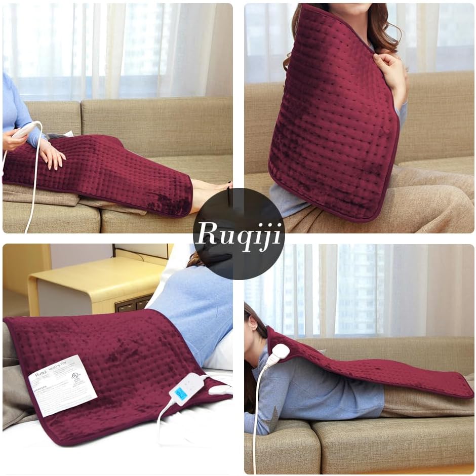 19" x 24" Weighted Neck&Shoulder Heating Pad, 2.5lbs with 12 Temperature Settings&Countdown Timer,Pain Relief for Neck/Shoulders/Menstrual Pain(Dark Gray)