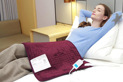19" x 24" Weighted Neck&Shoulder Heating Pad, 2.5lbs with 12 Temperature Settings&Countdown Timer,Pain Relief for Neck/Shoulders/Menstrual Pain(Dark Gray)
