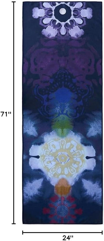 Yogitoes Hot Yoga Mat Towel - 71" | Moisture Activated Grip | Patented Silicone Nubs | Highly Absorbent, Durable & Easy Care | Made from Recycled Materials | 71 x 24 Inches | Midnight
