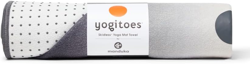 Yogitoes Hot Yoga Mat Towel - 71" | Moisture Activated Grip | Patented Silicone Nubs | Highly Absorbent, Durable & Easy Care | Made from Recycled Materials | 71 x 24 Inches | Midnight
