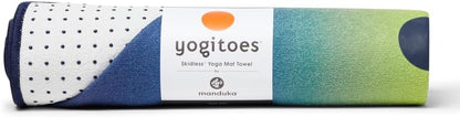 Yogitoes Hot Yoga Mat Towel - 71" | Moisture Activated Grip | Patented Silicone Nubs | Highly Absorbent, Durable & Easy Care | Made from Recycled Materials | 71 x 24 Inches | Midnight
