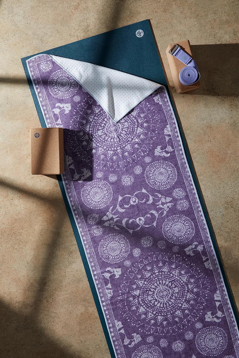 Yogitoes Hot Yoga Mat Towel - 71" | Moisture Activated Grip | Patented Silicone Nubs | Highly Absorbent, Durable & Easy Care | Made from Recycled Materials | 71 x 24 Inches | Midnight