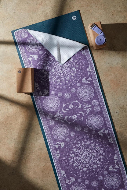 Yogitoes Hot Yoga Mat Towel - 71" | Moisture Activated Grip | Patented Silicone Nubs | Highly Absorbent, Durable & Easy Care | Made from Recycled Materials | 71 x 24 Inches | Midnight