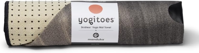 Yogitoes Hot Yoga Mat Towel - 71" | Moisture Activated Grip | Patented Silicone Nubs | Highly Absorbent, Durable & Easy Care | Made from Recycled Materials | 71 x 24 Inches | Midnight