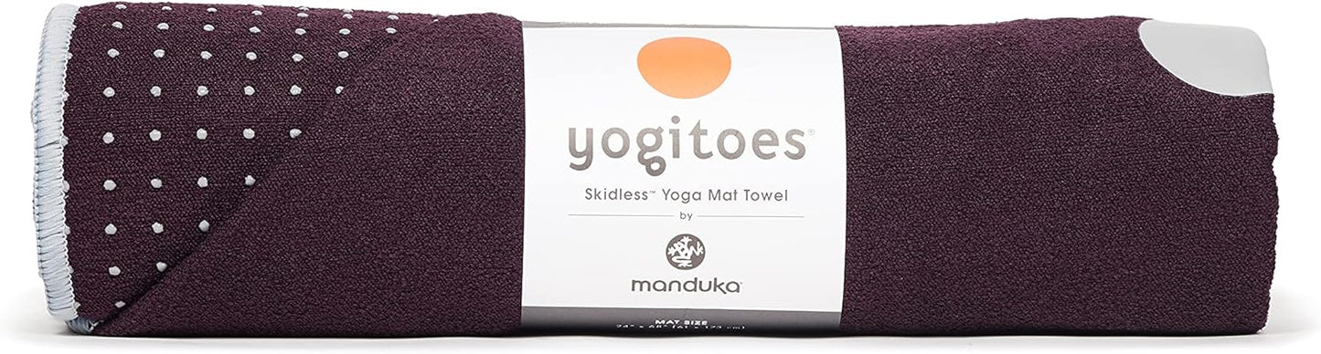 Yogitoes Hot Yoga Mat Towel - 71" | Moisture Activated Grip | Patented Silicone Nubs | Highly Absorbent, Durable & Easy Care | Made from Recycled Materials | 71 x 24 Inches | Midnight