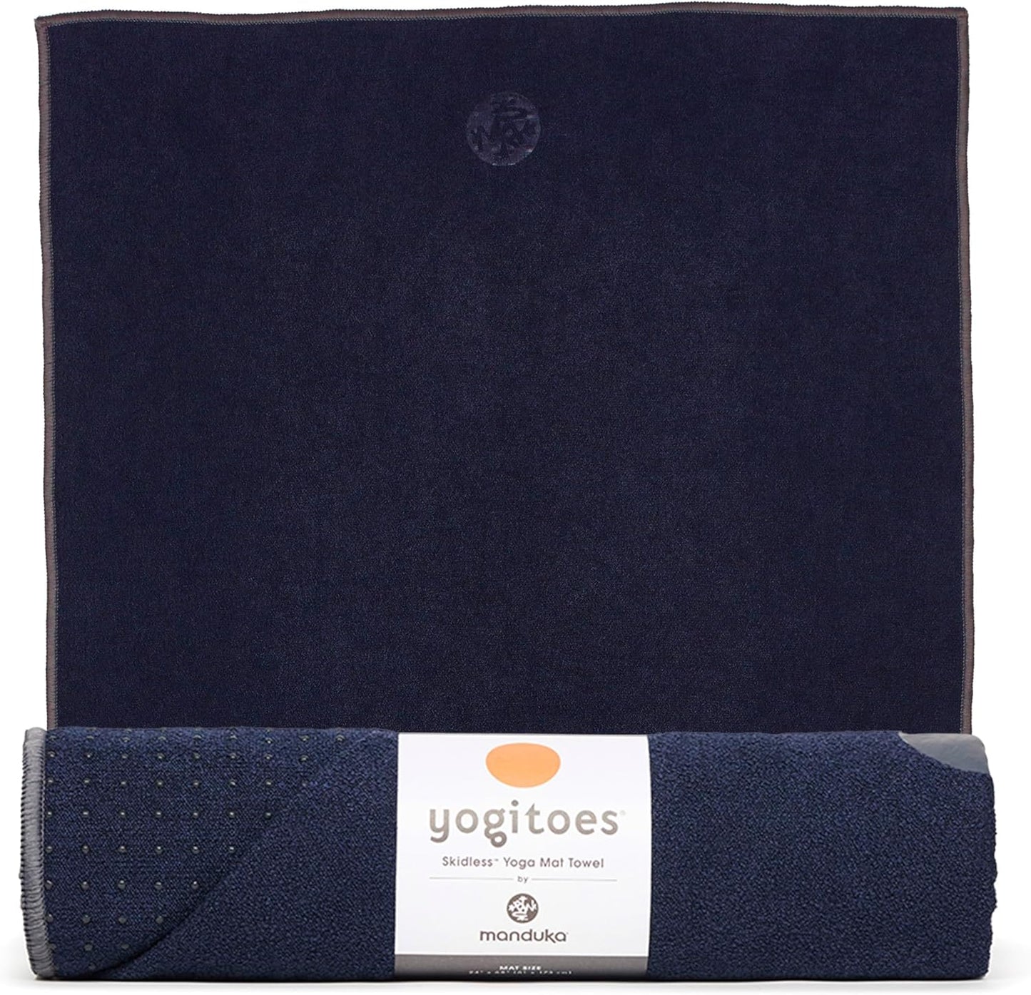 Yogitoes Hot Yoga Mat Towel - 71" | Moisture Activated Grip | Patented Silicone Nubs | Highly Absorbent, Durable & Easy Care | Made from Recycled Materials | 71 x 24 Inches | Midnight