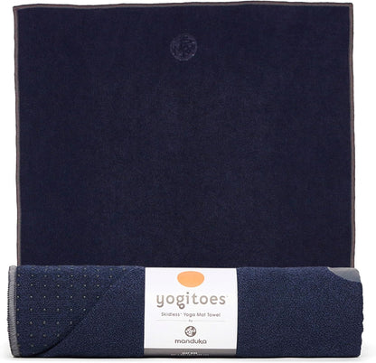 Yogitoes Hot Yoga Mat Towel - 71" | Moisture Activated Grip | Patented Silicone Nubs | Highly Absorbent, Durable & Easy Care | Made from Recycled Materials | 71 x 24 Inches | Midnight