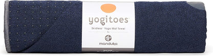 Yogitoes Hot Yoga Mat Towel - 71" | Moisture Activated Grip | Patented Silicone Nubs | Highly Absorbent, Durable & Easy Care | Made from Recycled Materials | 71 x 24 Inches | Midnight
