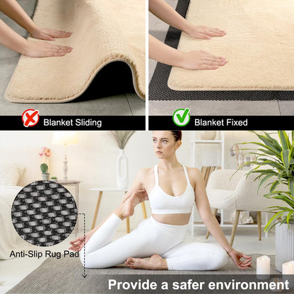 Non Slip Rug Pad Gripper 2 x 5 Feet Extra Thick Pads Carpet Pads for Area Rugs Keep Your Rugs Safe and in Place on Hardwood Floor (Black)