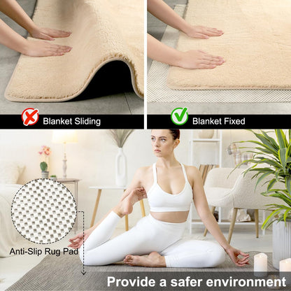 Non Slip Rug Pad Gripper 2 x 5 Feet Extra Thick Pads Carpet Pads for Area Rugs Keep Your Rugs Safe and in Place on Hardwood Floor (Black)