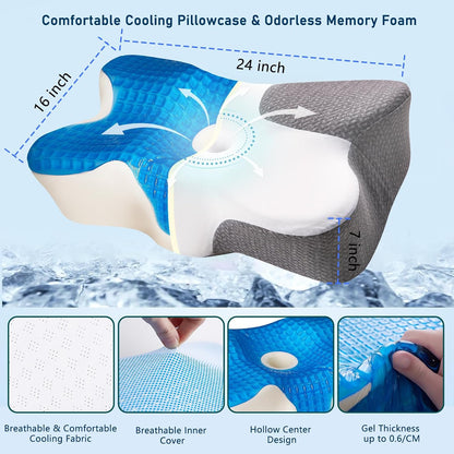 Cooling Gel Pillow,Cooling Cervical Neck Pillow,Gel Memory Foam Pillow