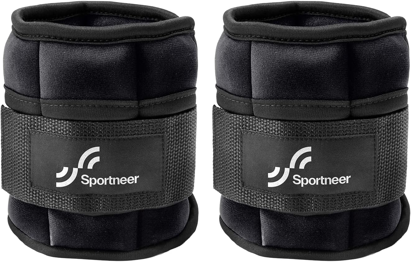 Adjustable Ankle Weights Set - 1 Pair (2-10 lbs) Removable Sandbags for Women & Men, Comfortable Neoprene Leg Weights for Walking, Running, Pilates, Yoga, Home Workout & Physical Therapy