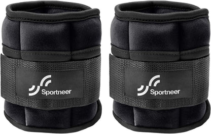 Adjustable Ankle Weights Set - 1 Pair (2-10 lbs) Removable Sandbags for Women & Men, Comfortable Neoprene Leg Weights for Walking, Running, Pilates, Yoga, Home Workout & Physical Therapy