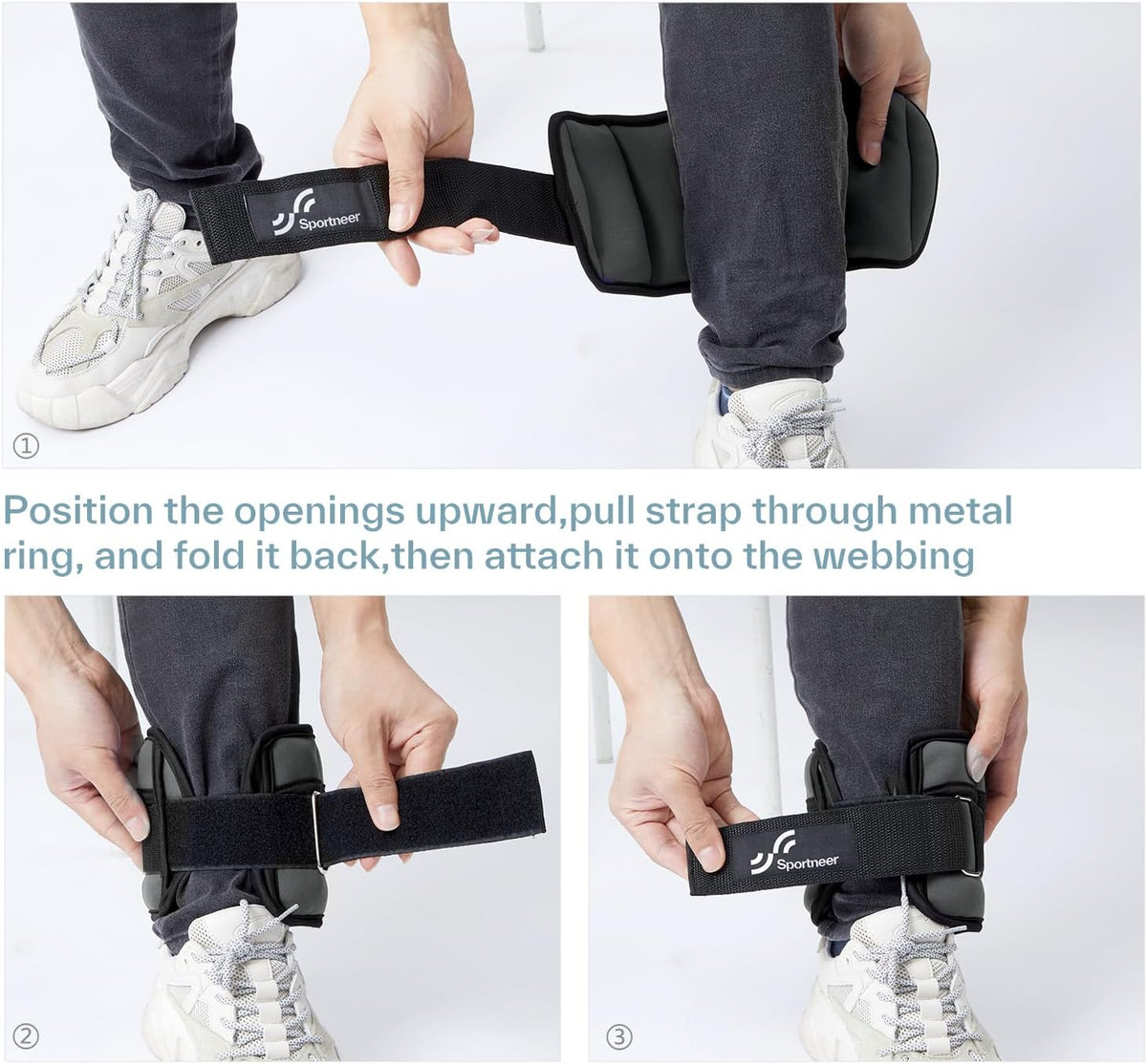 Adjustable Ankle Weights Set - 1 Pair (2-10 lbs) Removable Sandbags for Women & Men, Comfortable Neoprene Leg Weights for Walking, Running, Pilates, Yoga, Home Workout & Physical Therapy