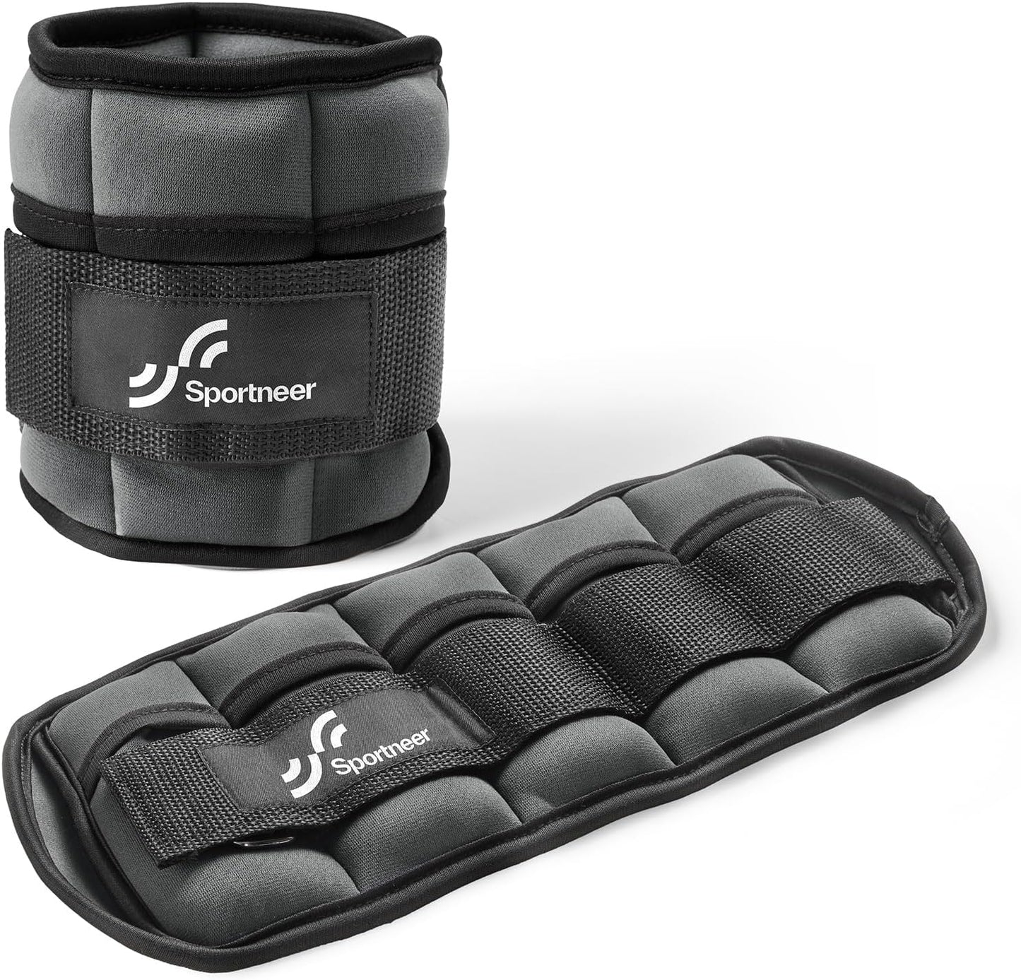 Adjustable Ankle Weights Set - 1 Pair (2-10 lbs) Removable Sandbags for Women & Men, Comfortable Neoprene Leg Weights for Walking, Running, Pilates, Yoga, Home Workout & Physical Therapy