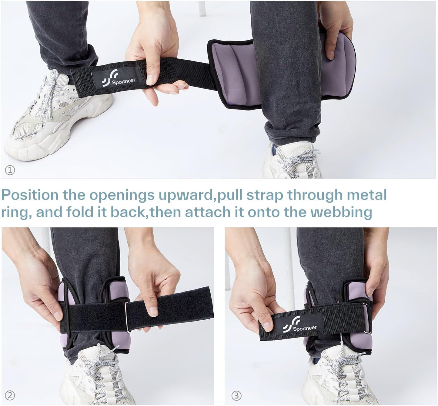 Adjustable Ankle Weights Set - 1 Pair (2-10 lbs) Removable Sandbags for Women & Men, Comfortable Neoprene Leg Weights for Walking, Running, Pilates, Yoga, Home Workout & Physical Therapy