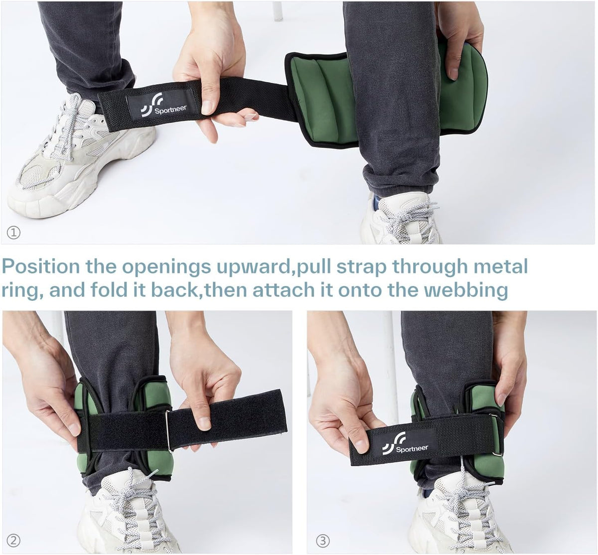 Adjustable Ankle Weights Set - 1 Pair (2-10 lbs) Removable Sandbags for Women & Men, Comfortable Neoprene Leg Weights for Walking, Running, Pilates, Yoga, Home Workout & Physical Therapy
