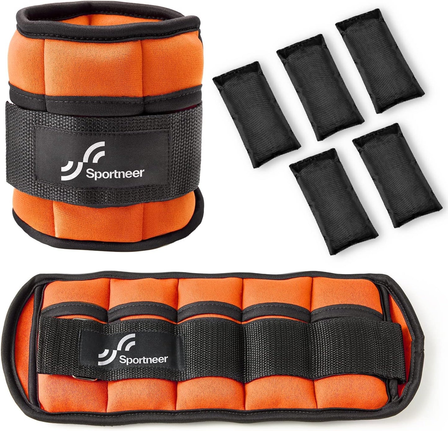 Adjustable Ankle Weights Set - 1 Pair (2-10 lbs) Removable Sandbags for Women & Men, Comfortable Neoprene Leg Weights for Walking, Running, Pilates, Yoga, Home Workout & Physical Therapy