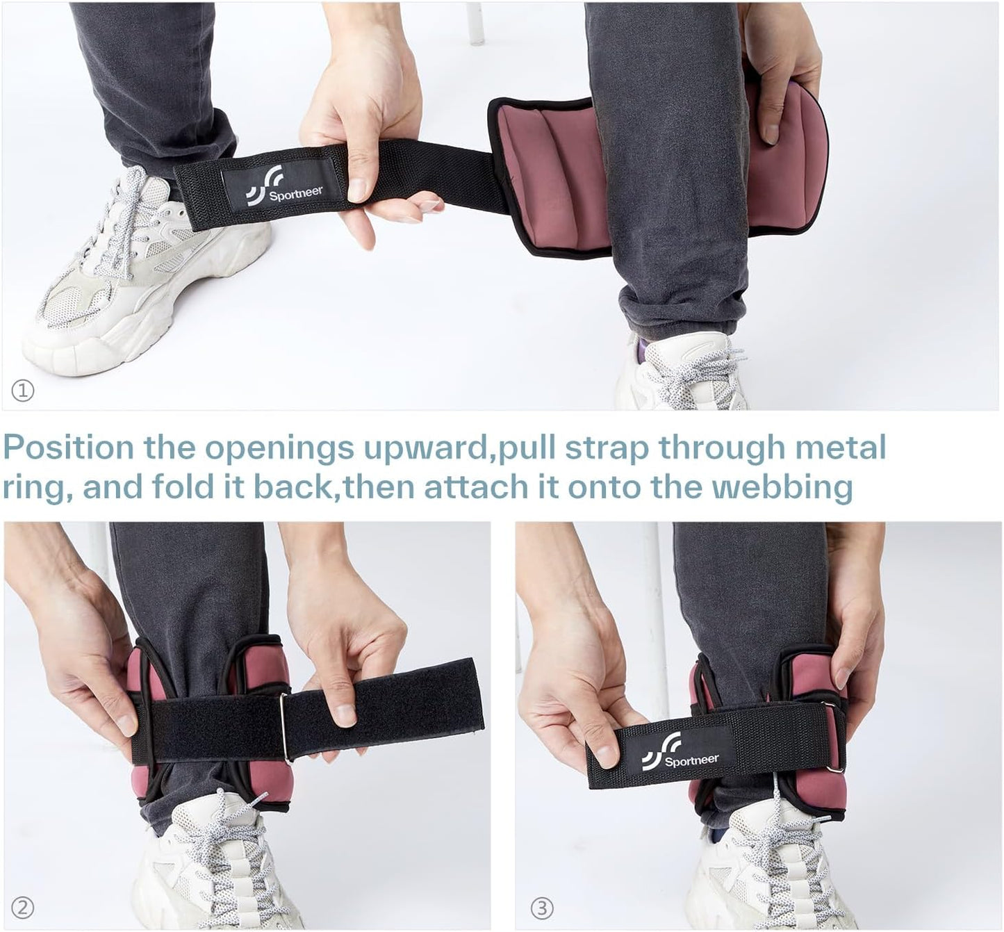 Adjustable Ankle Weights Set - 1 Pair (2-10 lbs) Removable Sandbags for Women & Men, Comfortable Neoprene Leg Weights for Walking, Running, Pilates, Yoga, Home Workout & Physical Therapy