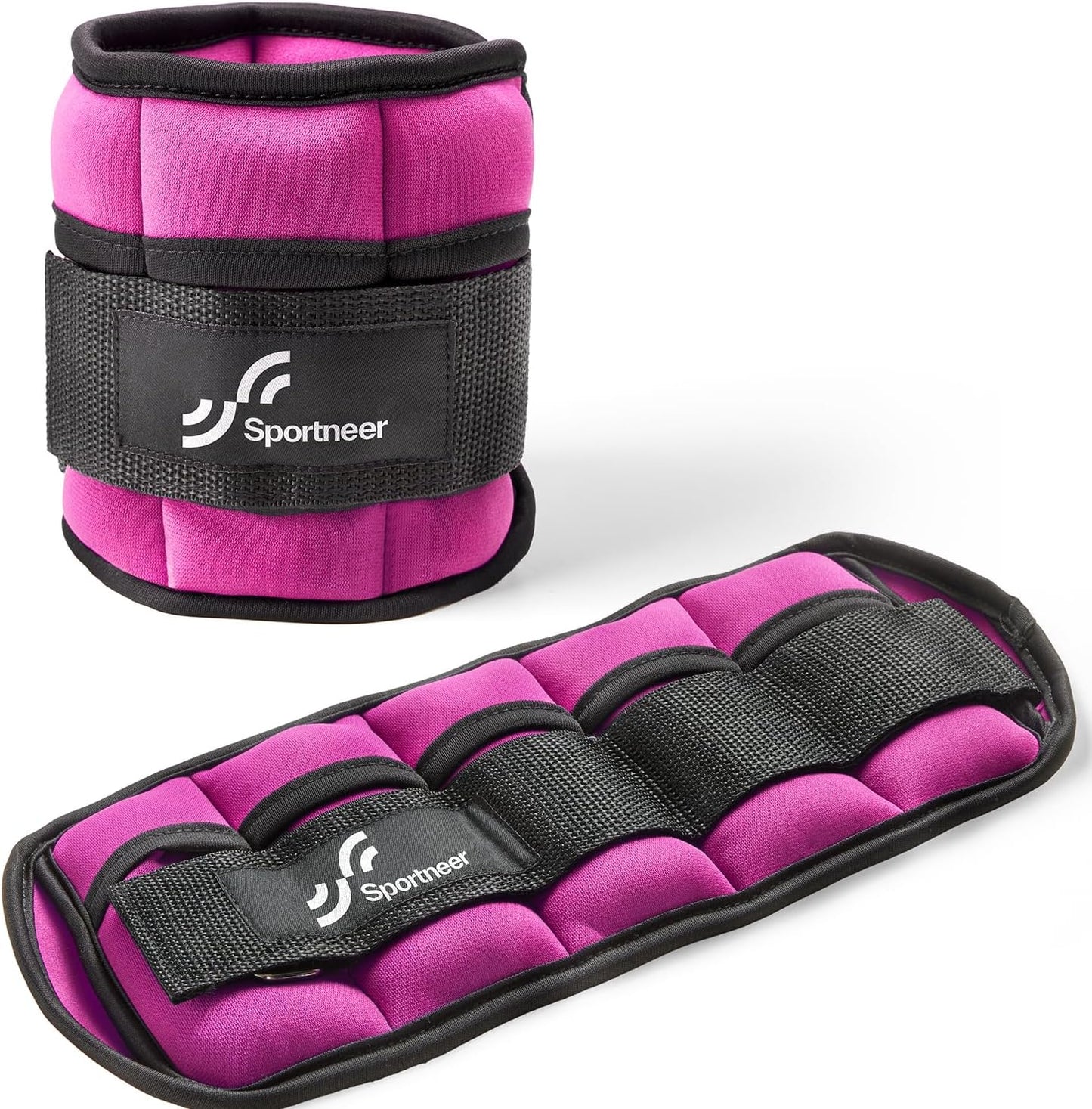 Adjustable Ankle Weights Set - 1 Pair (2-10 lbs) Removable Sandbags for Women & Men, Comfortable Neoprene Leg Weights for Walking, Running, Pilates, Yoga, Home Workout & Physical Therapy