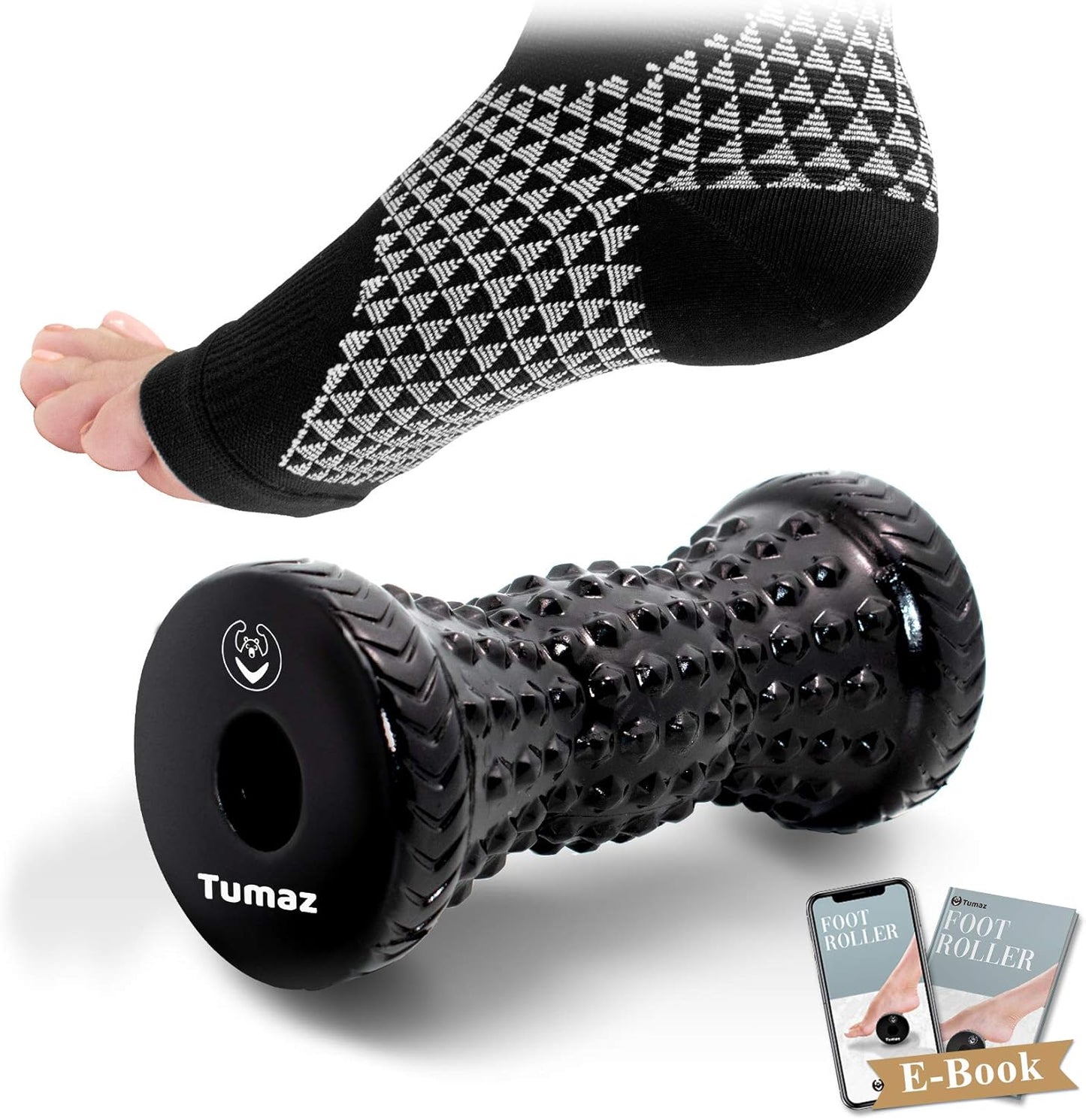 Foot Roller & Massage Ball 3-in-1 Set | Foot Roller, Spiky & Lacrosse Balls | Ergonomic Design | Deep Tissue Massage | Foot Relaxation & Recovery