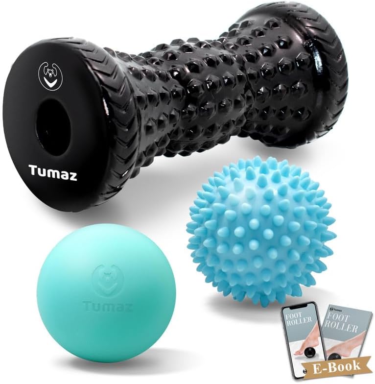 Foot Roller & Massage Ball 3-in-1 Set | Foot Roller, Spiky & Lacrosse Balls | Ergonomic Design | Deep Tissue Massage | Foot Relaxation & Recovery