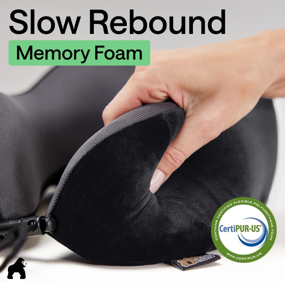 Travel Neck Pillow for Airplanes, Travel Essentials, Black