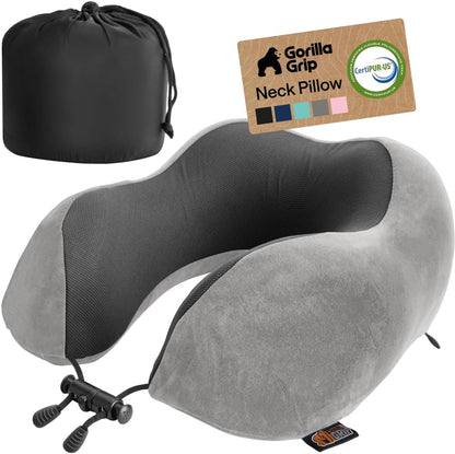 Travel Neck Pillow for Airplanes, Travel Essentials, Black