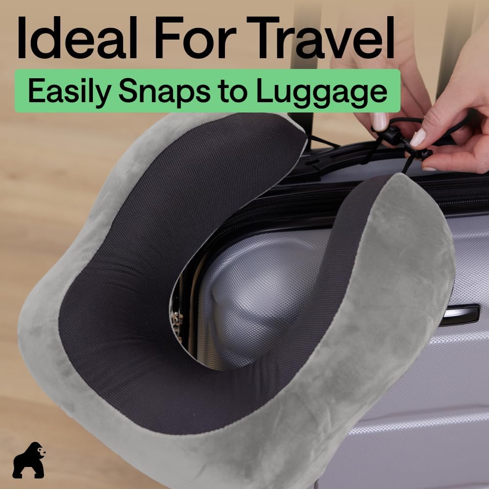 Travel Neck Pillow for Airplanes, Travel Essentials, Black