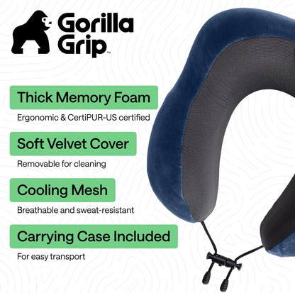 Travel Neck Pillow for Airplanes, Travel Essentials, Black