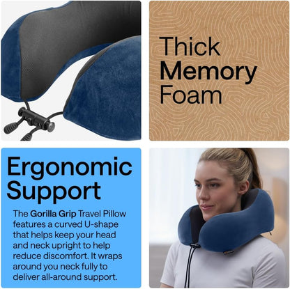 Travel Neck Pillow for Airplanes, Travel Essentials, Black