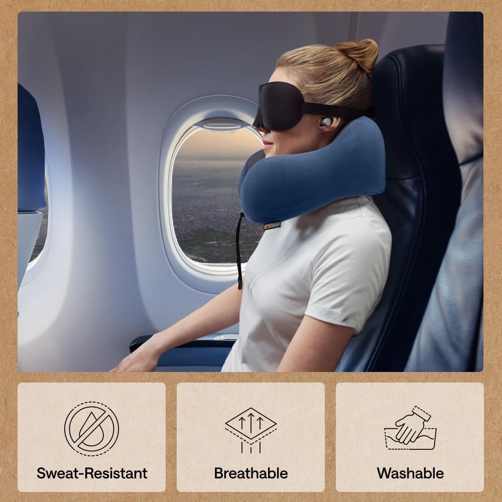 Travel Neck Pillow for Airplanes, Travel Essentials, Black