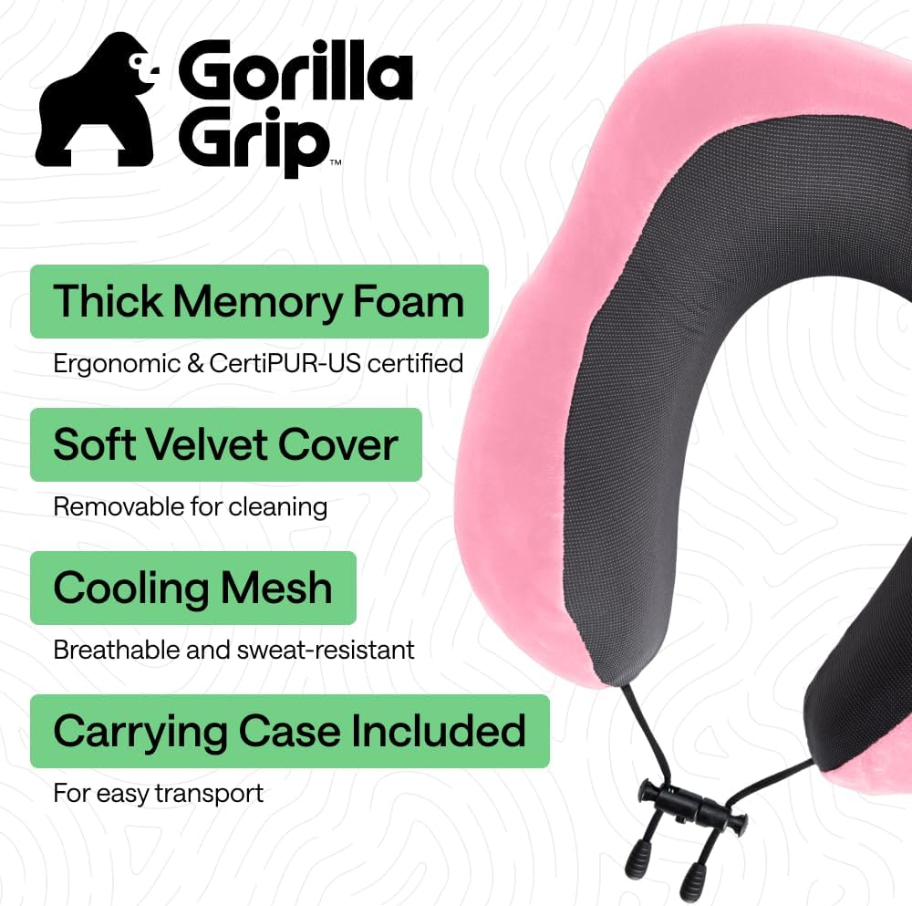 Travel Neck Pillow for Airplanes, Travel Essentials, Black