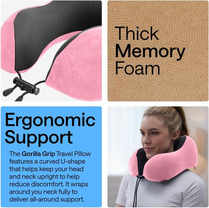 Travel Neck Pillow for Airplanes, Travel Essentials, Black