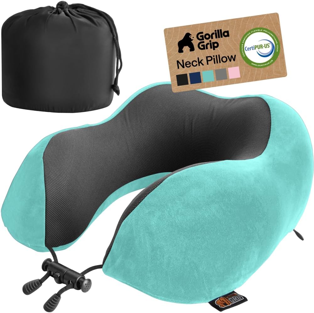 Travel Neck Pillow for Airplanes, Travel Essentials, Black