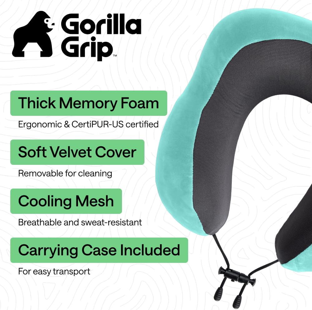 Travel Neck Pillow for Airplanes, Travel Essentials, Black