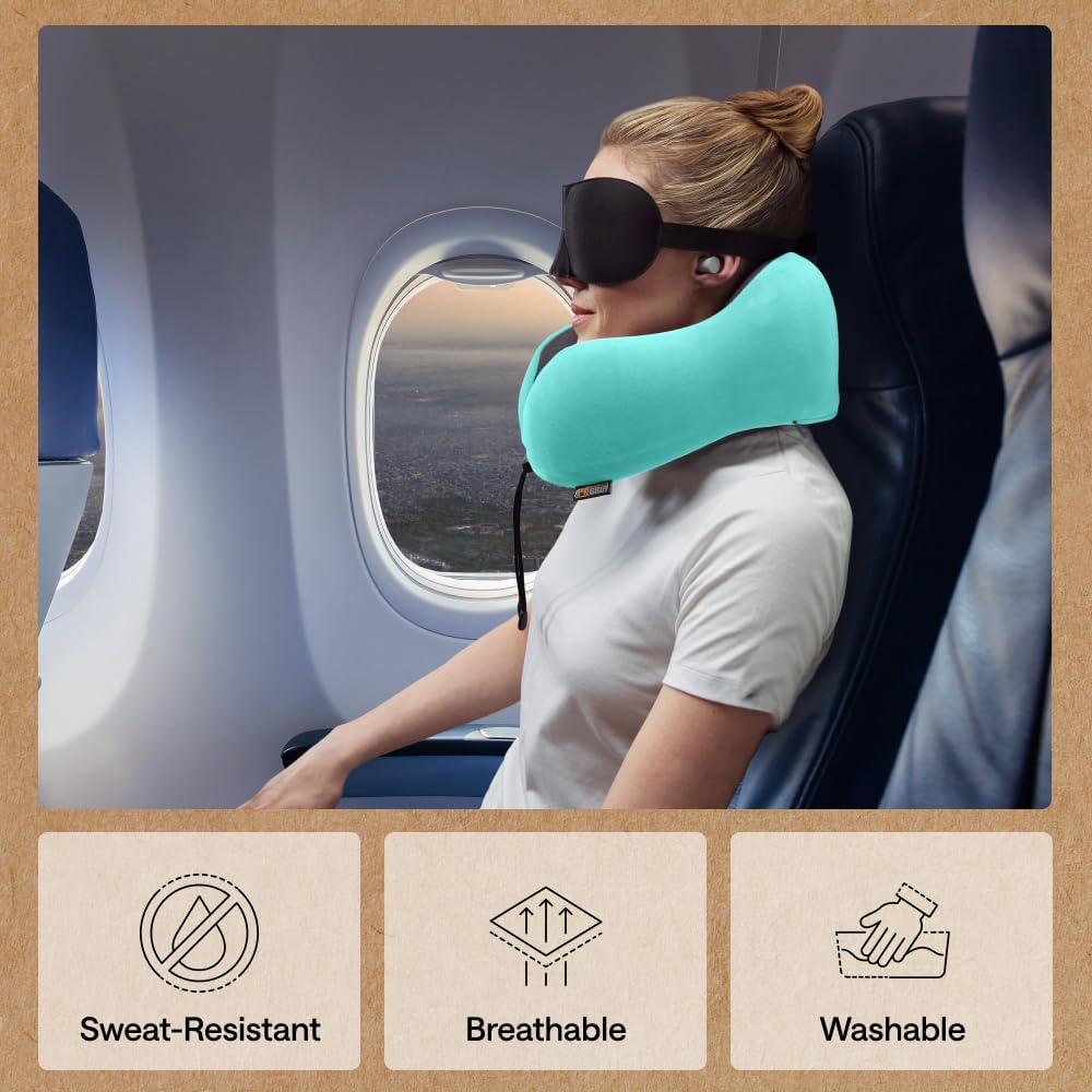 Travel Neck Pillow for Airplanes, Travel Essentials, Black