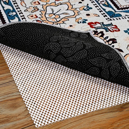 Non Slip Rug Pad Gripper 9X12 FT for Hardwood Floors, Eco-Friendly Anti Skid Mat Under Area Rugs, Keeps Rugs Safe and Flat, Odorless Cushioned Pad for Floor Protection, Easy to Trim Multi-Use Mat