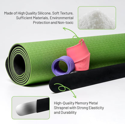 Slim Panda Yoga Mat Strap Slap Band, One Snap Keeps Mats Tightly Rolled, Heavy-Duty Clasp Fits Most Size Mats(24" L X 2" W)