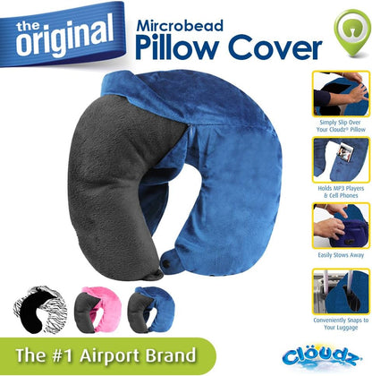 Cloudz Washable Travel Neck Pillow Cover - Blue