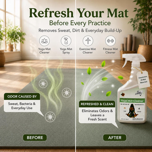 Yoga Mat Cleaner: USDA Certified BIOBASED- Essential Oils, Safe for All Type of Materials, Exercise, Pilates, or Workout Mats. (1-Gallon)