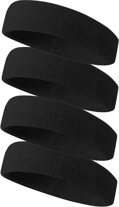 Sweatbands Sport Headbands for Men & Women,Terry Cloth Sweat Band for Tennis, Running, Basketball, Working Out, Exercise- Athletic Sweat Cotton Headband Outdoor