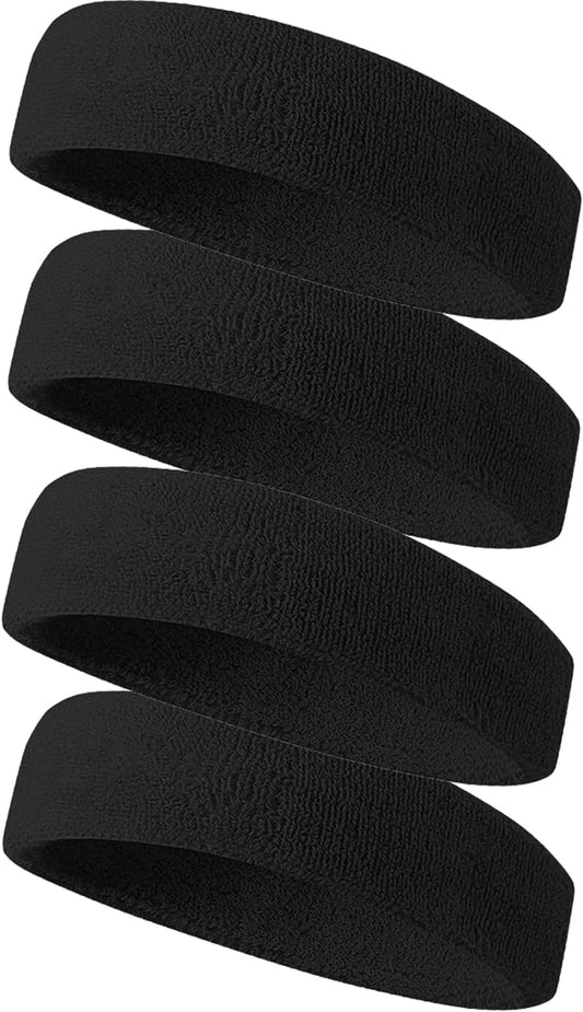 Sweatbands Sport Headbands for Men & Women,Terry Cloth Sweat Band for Tennis, Running, Basketball, Working Out, Exercise- Athletic Sweat Cotton Headband Outdoor