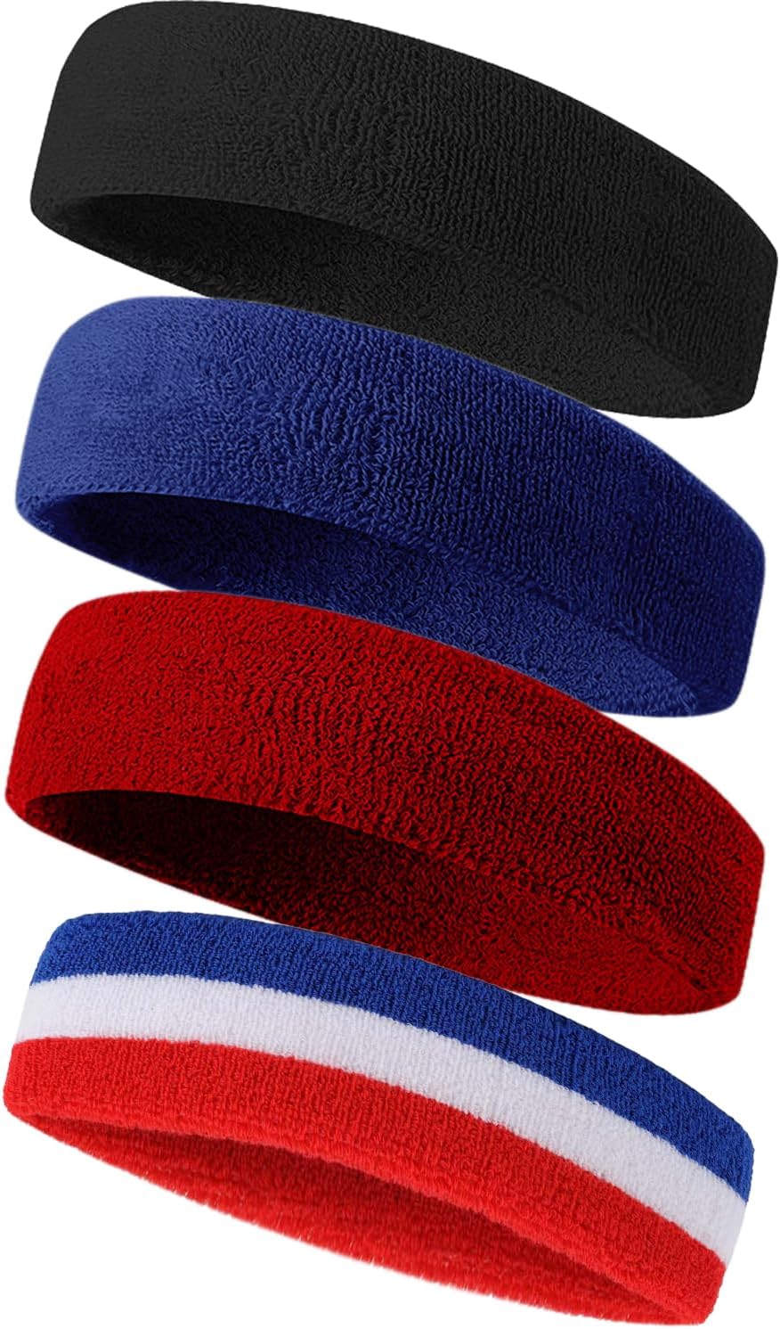 Sweatbands Sport Headbands for Men & Women,Terry Cloth Sweat Band for Tennis, Running, Basketball, Working Out, Exercise- Athletic Sweat Cotton Headband Outdoor