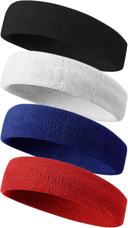 Sweatbands Sport Headbands for Men & Women,Terry Cloth Sweat Band for Tennis, Running, Basketball, Working Out, Exercise- Athletic Sweat Cotton Headband Outdoor