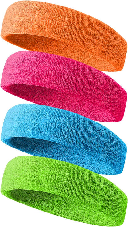 Sweatbands Sport Headbands for Men & Women,Terry Cloth Sweat Band for Tennis, Running, Basketball, Working Out, Exercise- Athletic Sweat Cotton Headband Outdoor