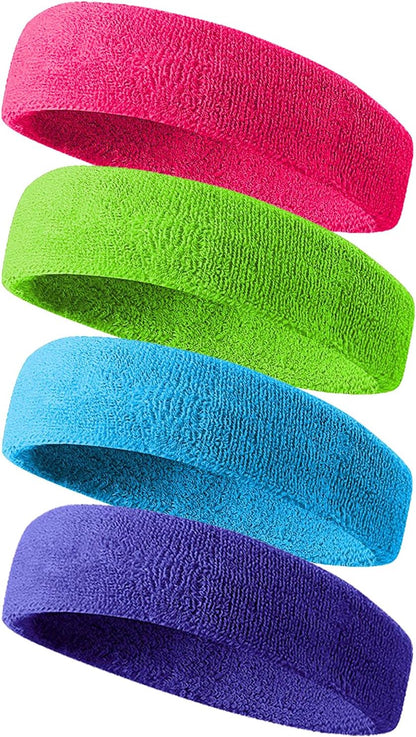 Sweatbands Sport Headbands for Men & Women,Terry Cloth Sweat Band for Tennis, Running, Basketball, Working Out, Exercise- Athletic Sweat Cotton Headband Outdoor