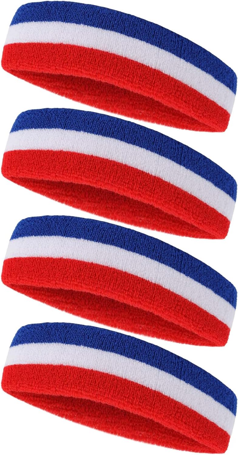 Sweatbands Sport Headbands for Men & Women,Terry Cloth Sweat Band for Tennis, Running, Basketball, Working Out, Exercise- Athletic Sweat Cotton Headband Outdoor
